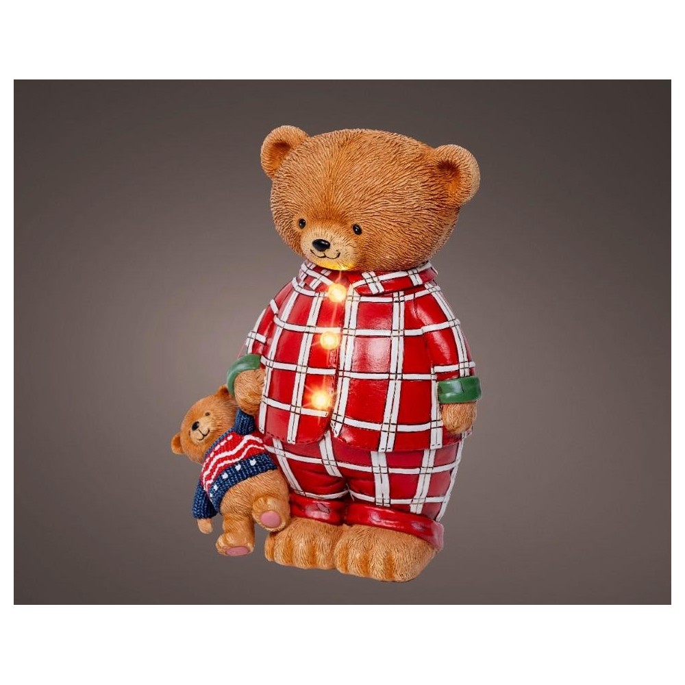 ORSO CON PUPAZZO LED H.24CM.